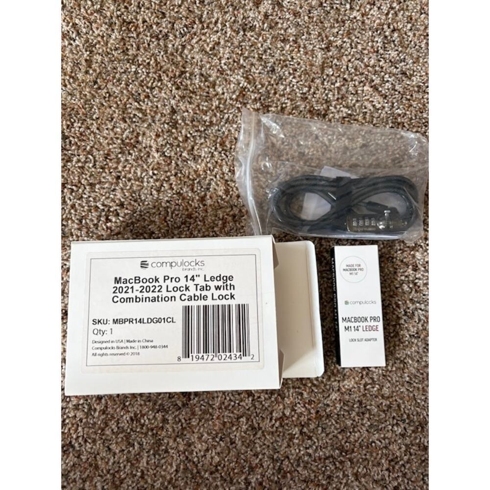 CompuLocks Lock Tab with Combination Cable Lock for MacBook Pro New in Box
